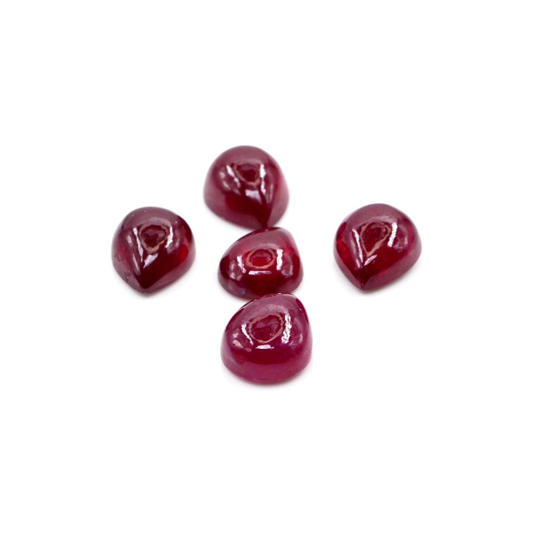 Natural Bangkok Ruby Calibrated Cabochon Pears | 7x9mm & 8x10mm