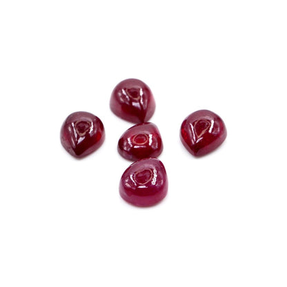 Natural Bangkok Ruby Calibrated Cabochon Pears | 7x9mm & 8x10mm