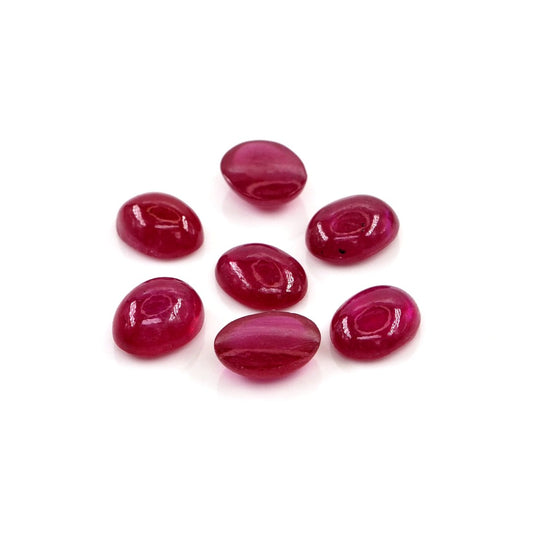 Natural Bangkok Ruby Calibrated Cabochon Ovals | 7x9mm & 8x10mm