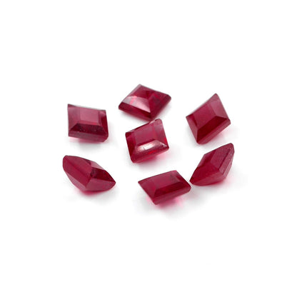 Natural Bangkok Ruby Calibrated Squares | 6mm & 7mm