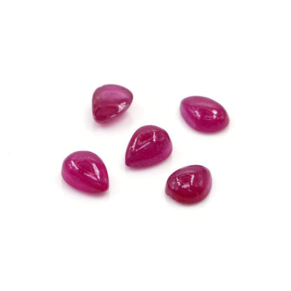 Natural Bangkok Ruby Calibrated Cabochon Pears | 3x5mm & 4x6mm
