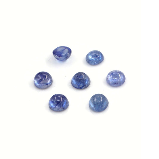 Natural Bangkok Blue Sapphire Calibrated Cabochon Rounds | 4mm & 5mm