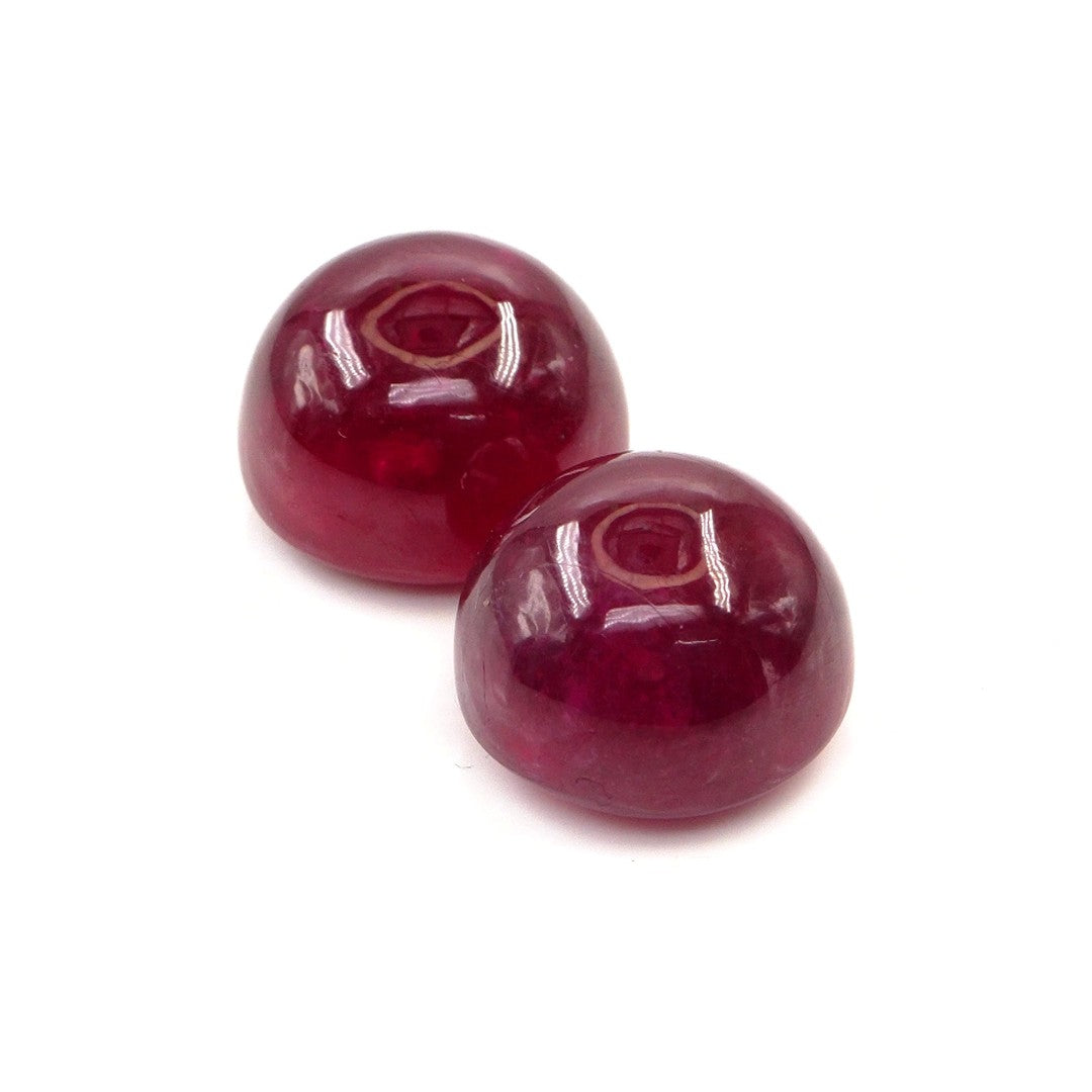 Natural Bangkok Ruby Calibrated Cabochon Rounds | 11mm & 12mm