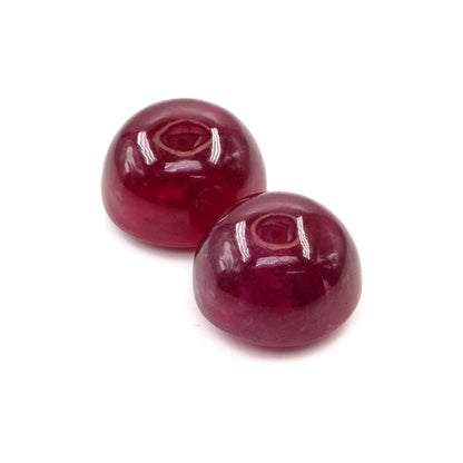 Natural Bangkok Ruby Calibrated Cabochon Rounds | 11mm & 12mm