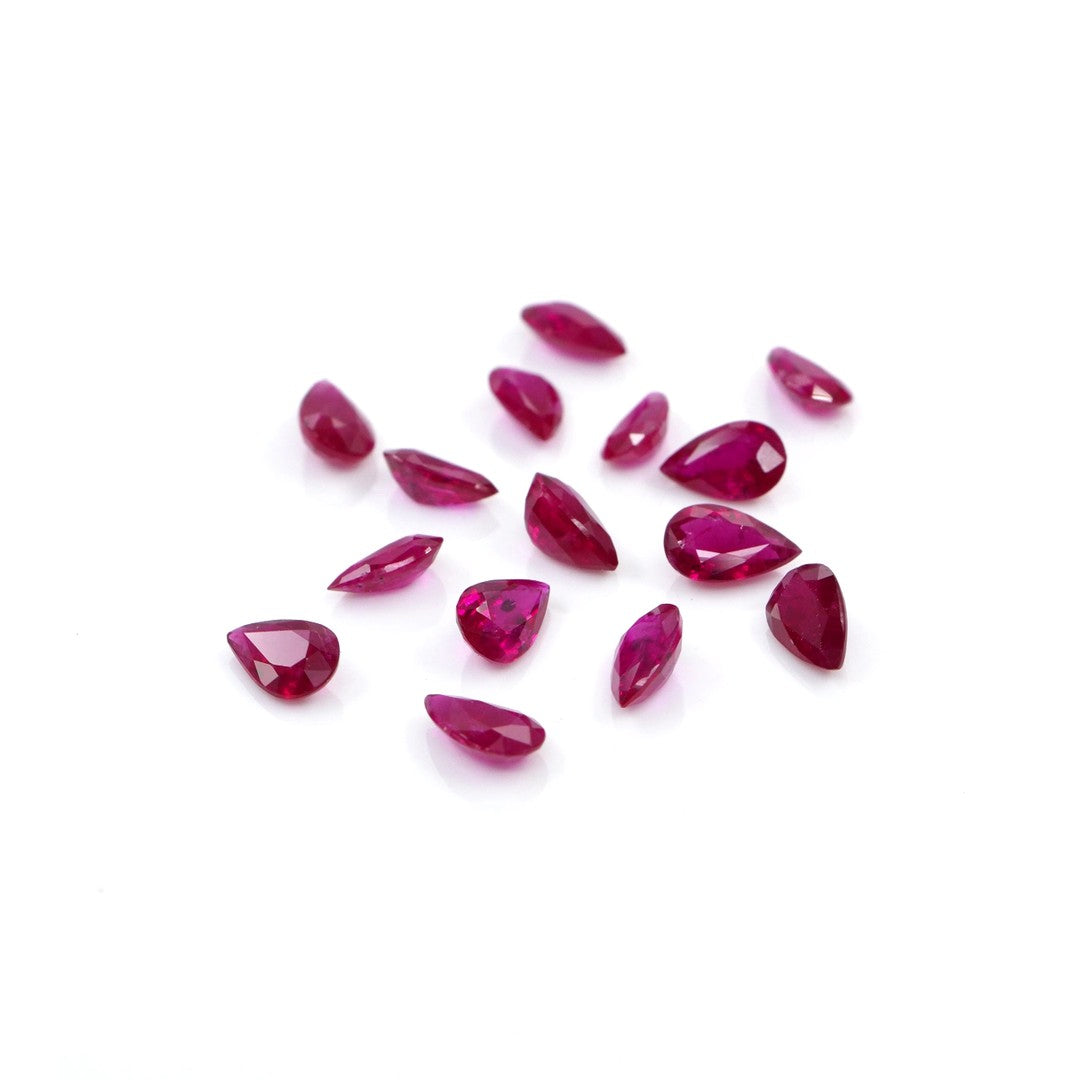 Natural Untreated Mozambique Ruby Calibrated Pears | 3x5mm & 4x6mm