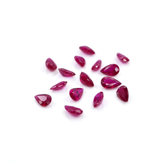 Natural Untreated Mozambique Ruby Calibrated Pears | 3x5mm & 4x6mm
