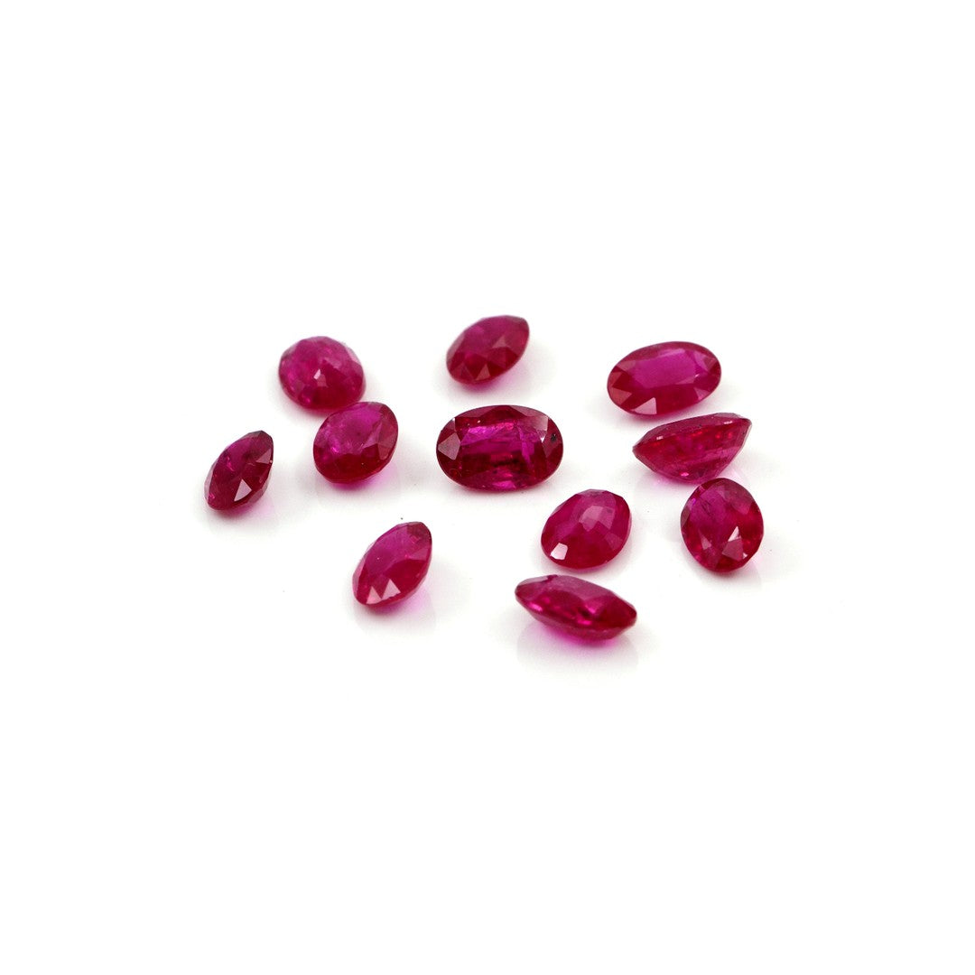 Natural Untreated Mozambique Ruby Calibrated Ovals | 3x5mm & 4x6mm