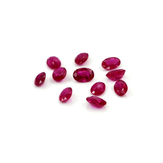 Natural Untreated Mozambique Ruby Calibrated Ovals | 3x5mm & 4x6mm