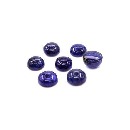 Natural Bangkok Blue Sapphire Calibrated Cabochon Rounds | 7mm & 8mm