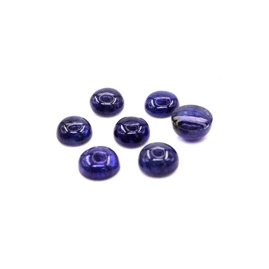 Natural Bangkok Blue Sapphire Calibrated Cabochon Rounds | 7mm & 8mm