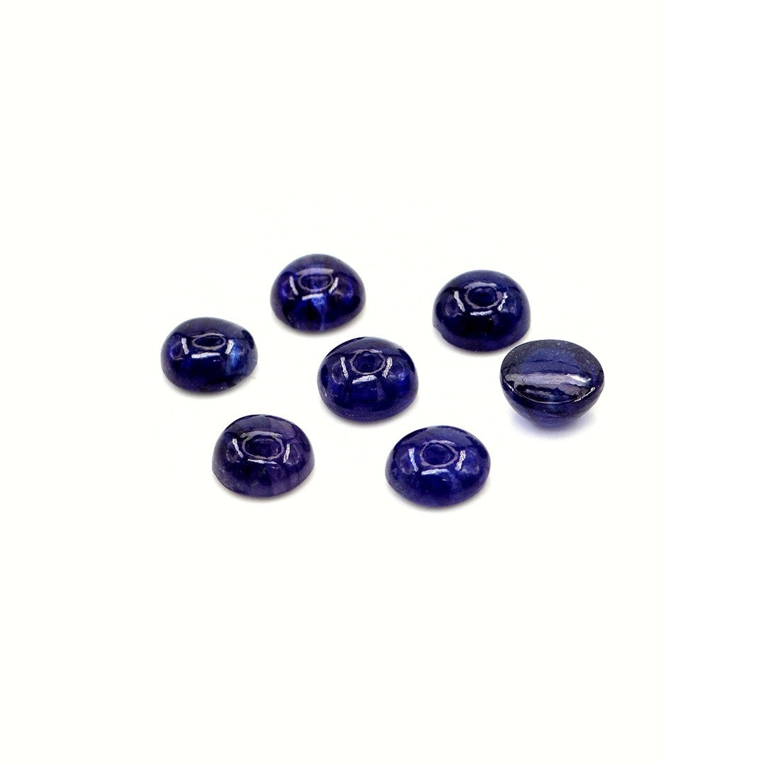 Natural Bangkok Blue Sapphire Calibrated Cabochon Rounds | 5mm & 6mm