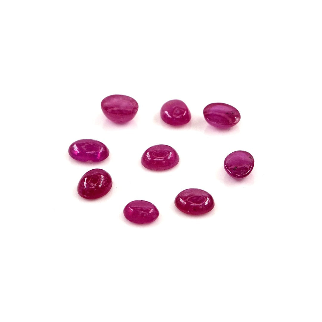Natural Bangkok Ruby Calibrated Cabochon Ovals | 3x4mm & 4x5mm