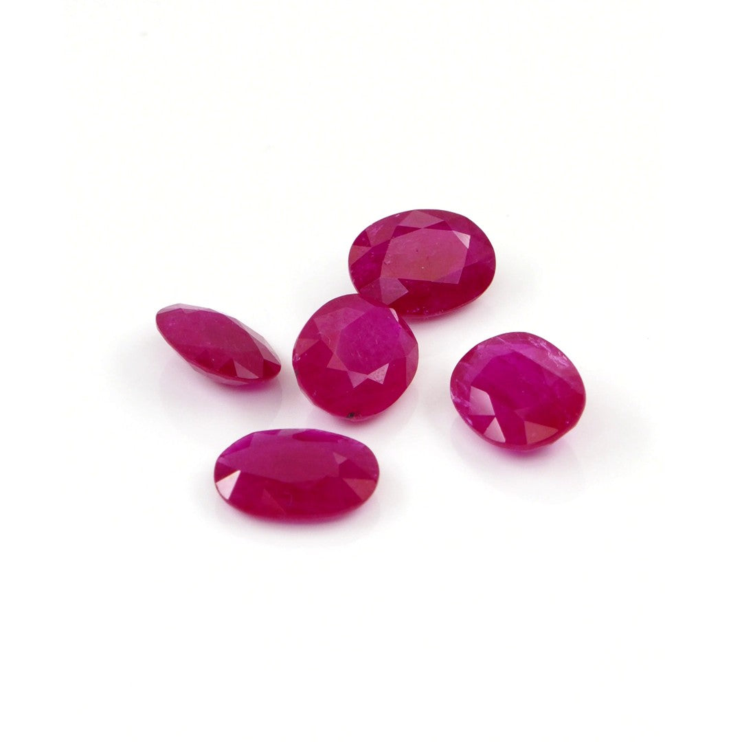 Natural Untreated Mozambique Ruby Calibrated Ovals | 5x7mm & 6x8mm