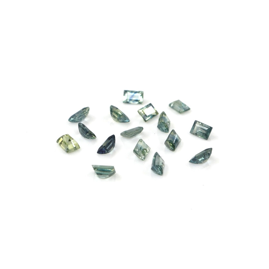 Natural Untreated Teal Sapphire Calibrated Baguettes | 2x3mm & 2.5x3.5mm