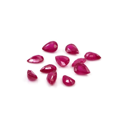 Natural Untreated Mozambique Ruby Calibrated Pears | 3x5mm & 4x6mm