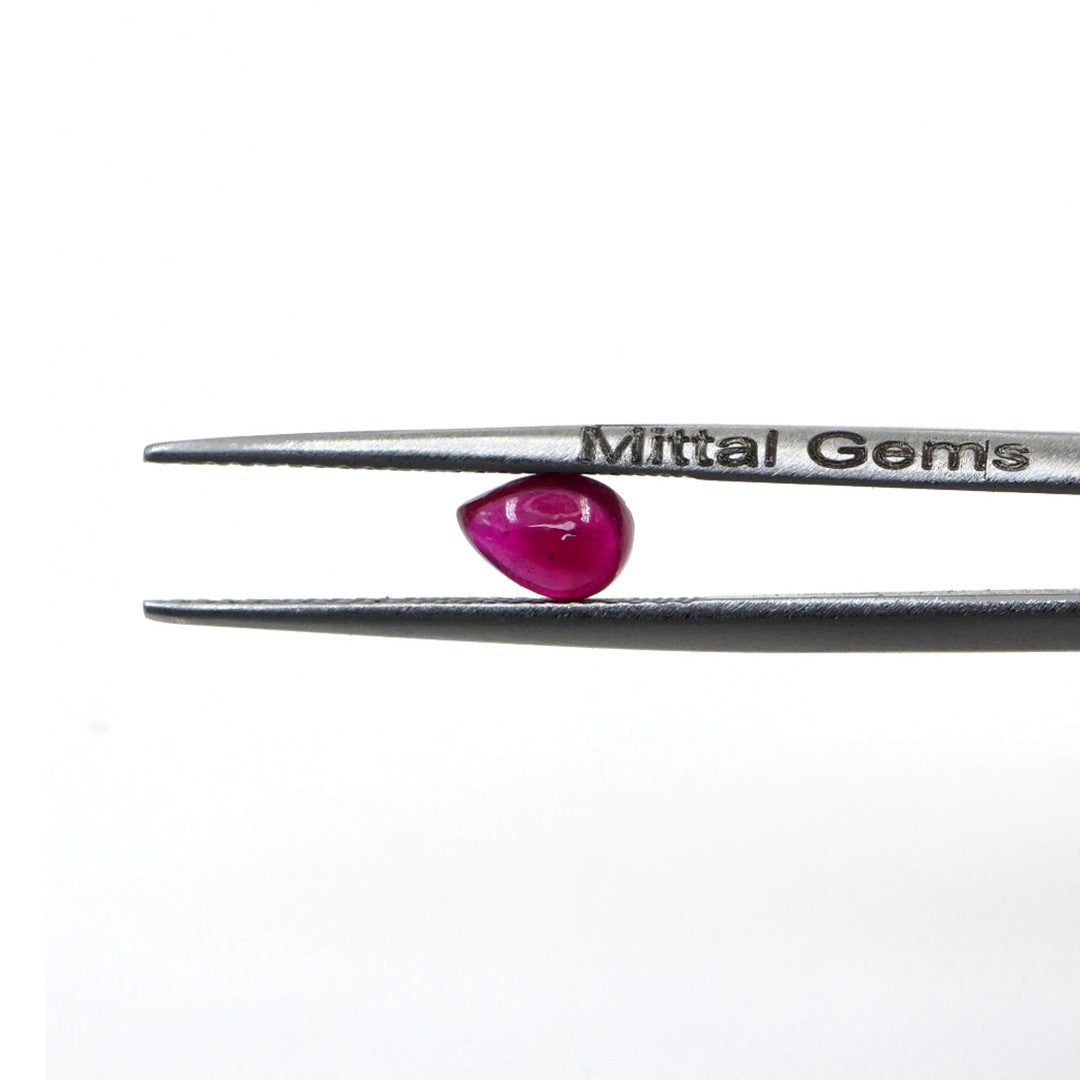 Natural Bangkok Ruby Calibrated Cabochon Pears | 3x5mm & 4x6mm