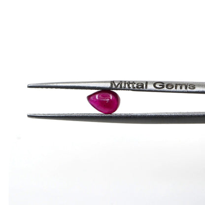 Natural Bangkok Ruby Calibrated Cabochon Pears | 3x5mm & 4x6mm