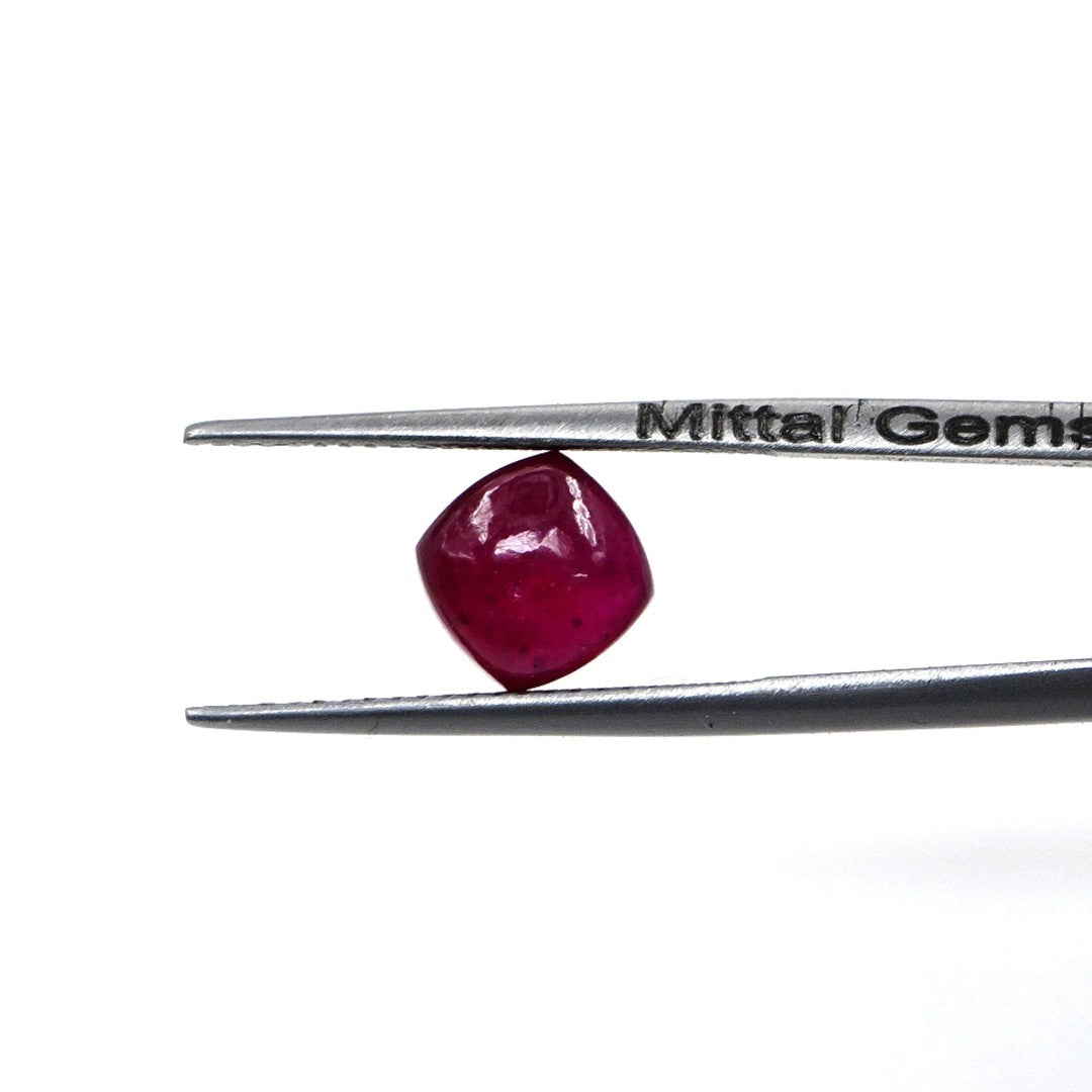 Natural Bangkok Ruby Calibrated Cabochon Cushions | 7mm & 8mm