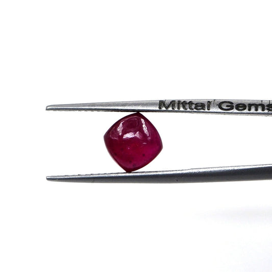 Natural Bangkok Ruby Calibrated Cabochon Cushions | 7mm & 8mm
