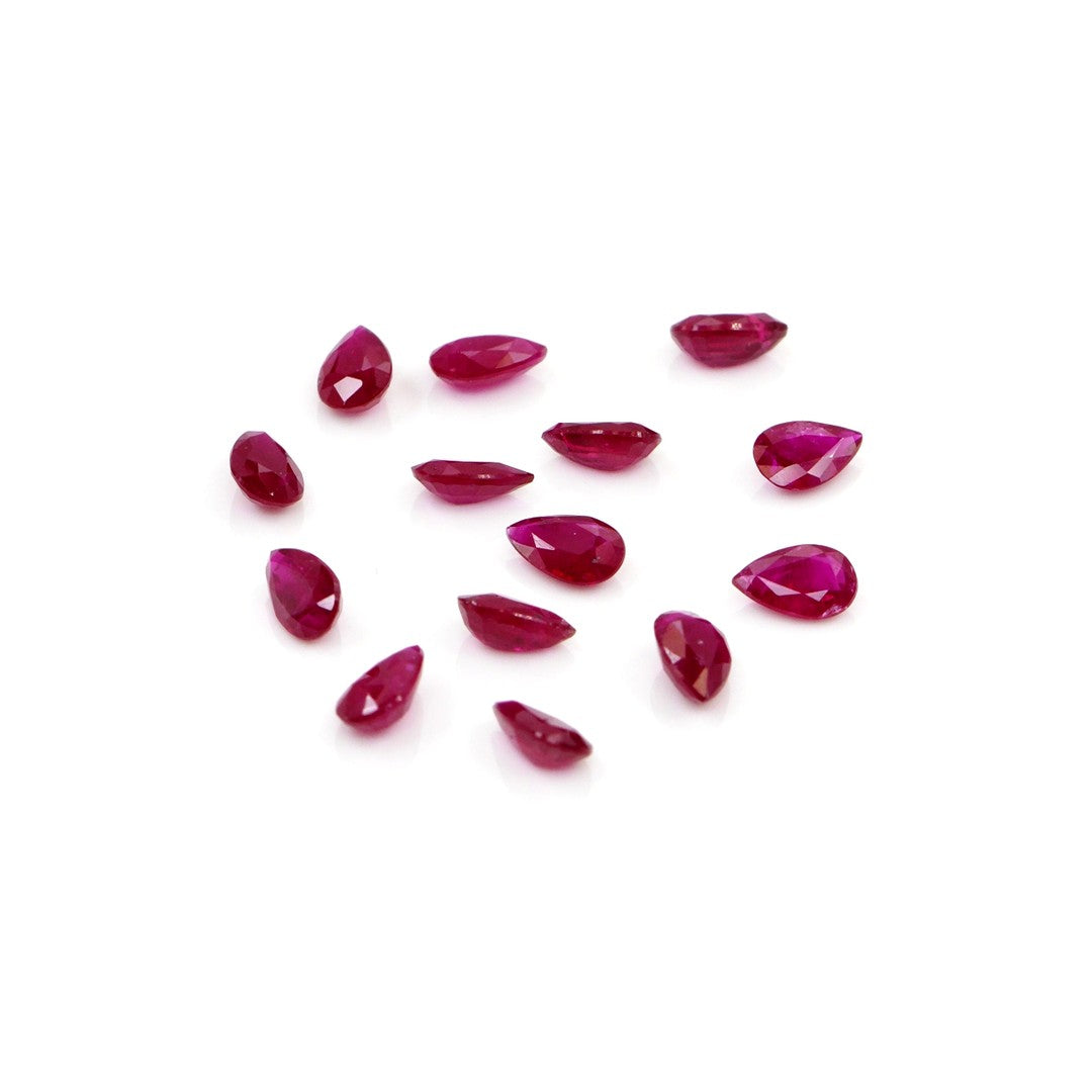 Natural Untreated Mozambique Ruby Calibrated Pears | 3x5mm & 4x6mm