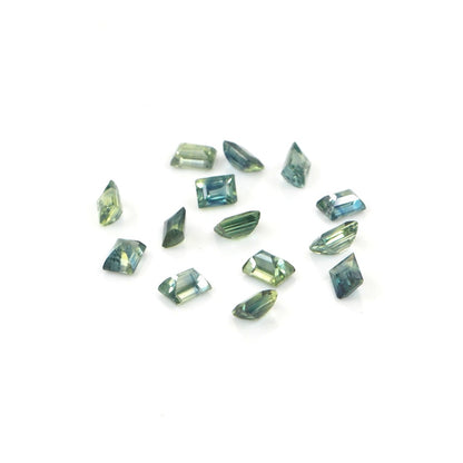 Natural Untreated Teal Sapphire Calibrated Baguettes | 2.5x5mm & 2x4mm