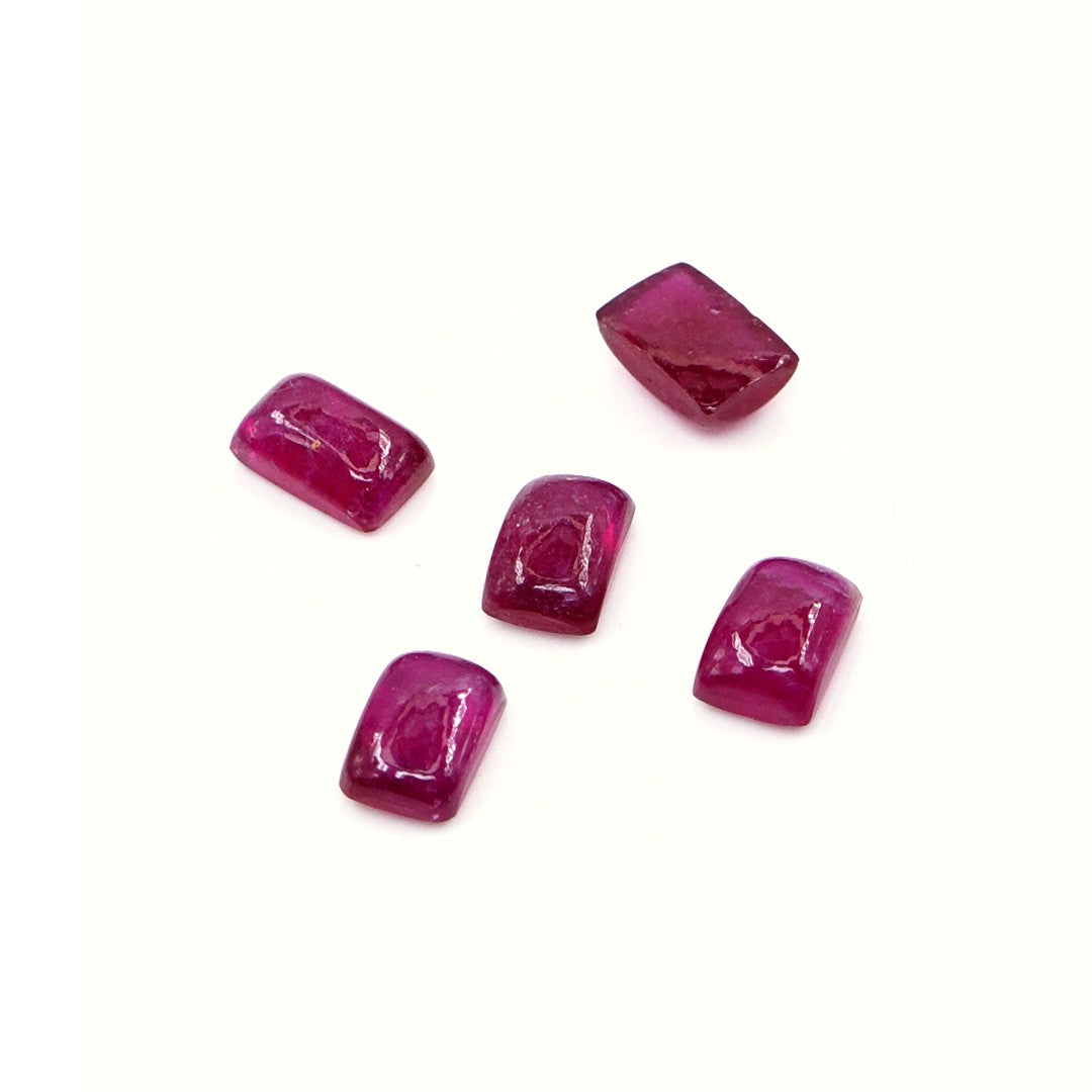 Natural Bangkok Ruby Calibrated Cabochon Long Cushions | 3x5mm & 4x6mm