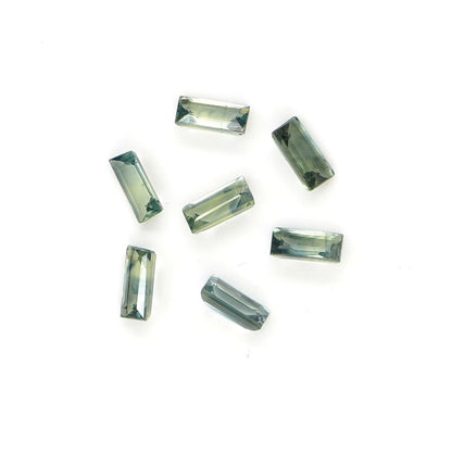 Natural Untreated Teal Sapphire Calibrated Baguettes | 2.5x5mm & 2x4mm