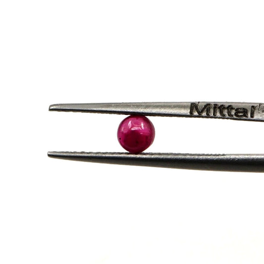 Natural Bangkok Ruby Calibrated Cabochon Rounds | 4mm & 4.5mm