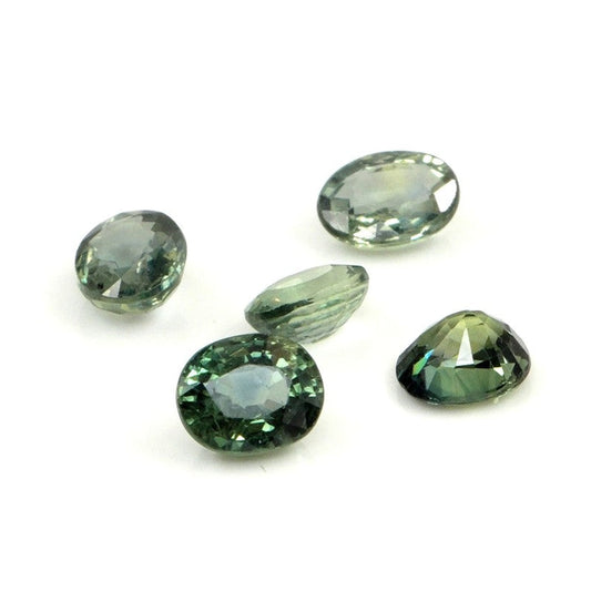 Natural Natural Untreated Teal Sapphire Calibrated Ovals | 3x4mm & 4x5mm