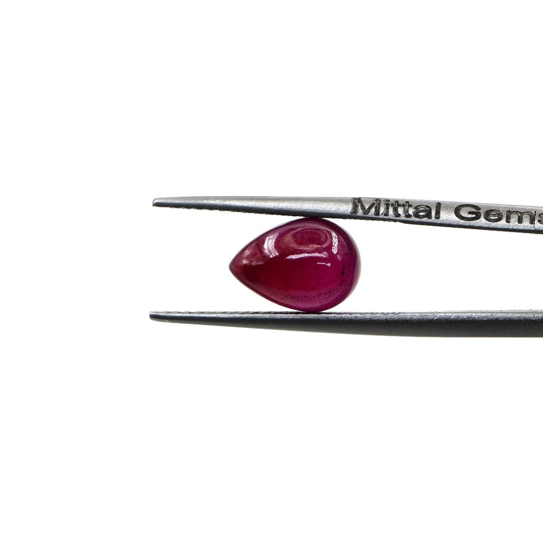 Natural Bangkok Ruby Calibrated Cabochon Pears | 7x9mm & 8x10mm