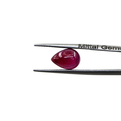 Natural Bangkok Ruby Calibrated Cabochon Pears | 7x9mm & 8x10mm
