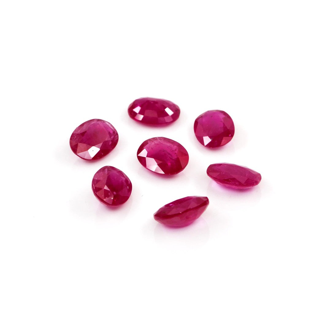 Natural Untreated Mozambique Ruby Calibrated Ovals | 5x7mm & 6x8mm