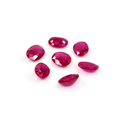 Natural Untreated Mozambique Ruby Calibrated Ovals | 5x7mm & 6x8mm