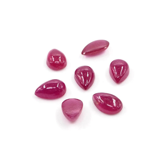 Natural Bangkok Ruby Calibrated Cabochon Pears | 5x8mm & 6x9mm