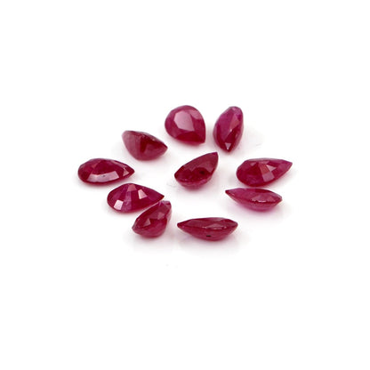 Natural Untreated Mozambique Ruby Calibrated Pears | 3x5mm & 4x6mm