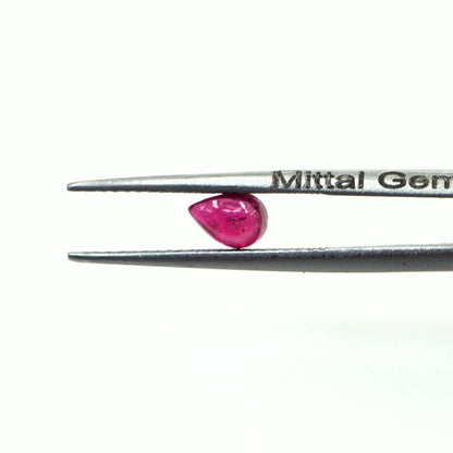 Natural Bangkok Ruby Calibrated Cabochon Pears | 3x5mm & 4x6mm