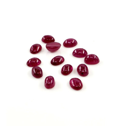 Natural Bangkok Ruby Calibrated Cabochon Ovals | 3x5mm & 4x6mm