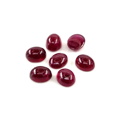 Natural Bangkok Ruby Calibrated Cabochon Ovals | 7x9mm & 8x10mm