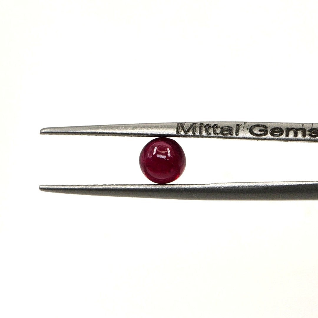 Natural Bangkok Ruby Calibrated Cabochon Rounds | 5mm & 6mm