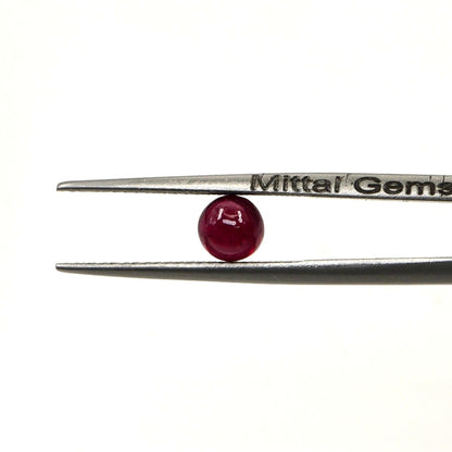 Natural Bangkok Ruby Calibrated Cabochon Rounds | 5mm & 6mm