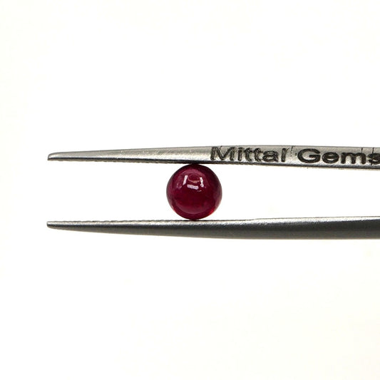 Natural Bangkok Ruby Calibrated Cabochon Rounds | 5mm & 6mm