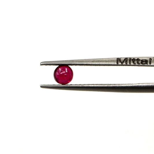 Natural Bangkok Ruby Calibrated Cabochon Rounds | 4mm & 4.5mm