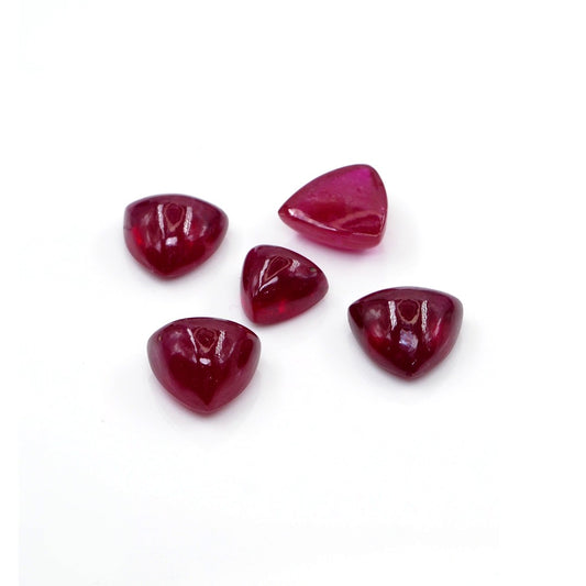 Natural Bangkok Ruby Calibrated Cabochon Trillions | 4mm & 4.5mm