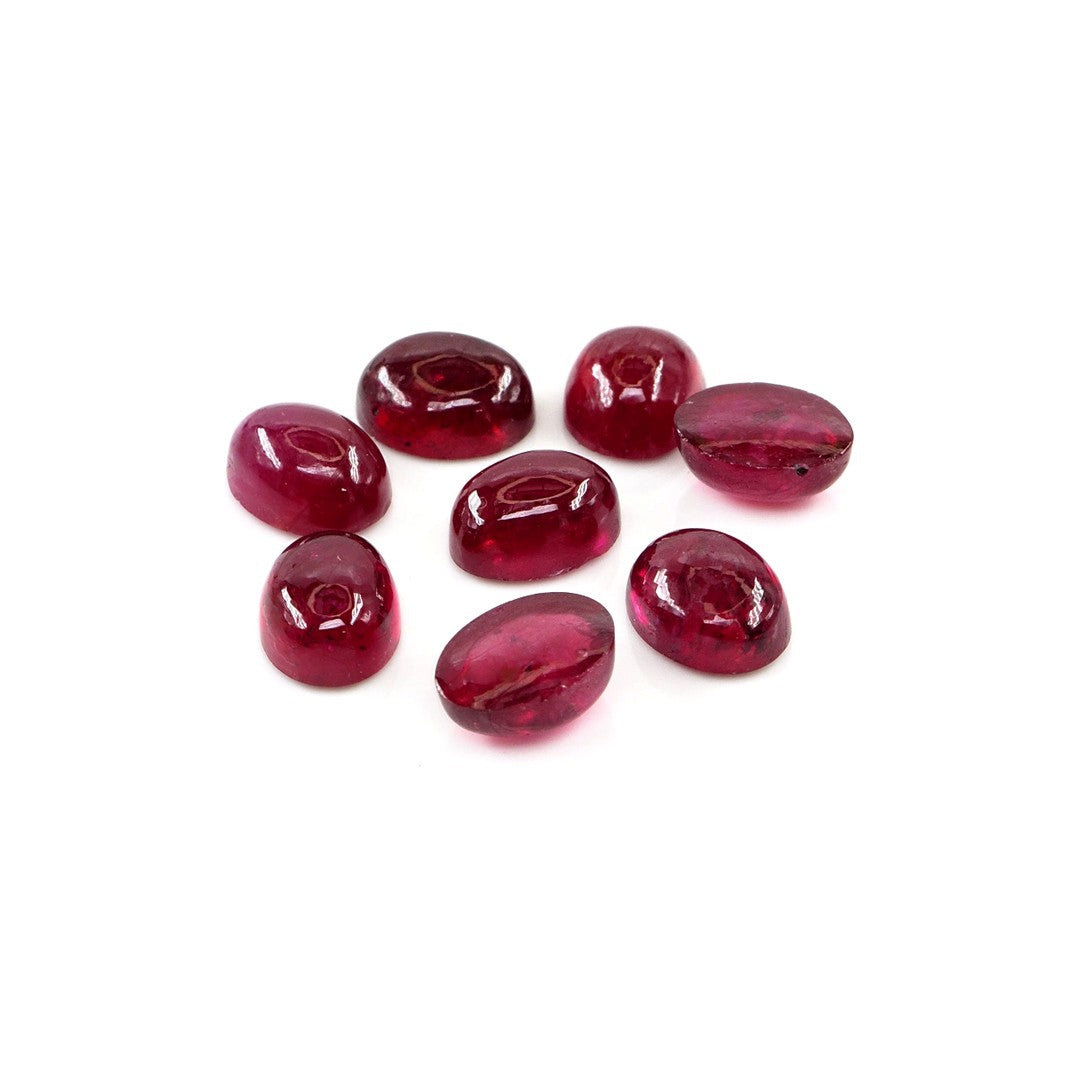 Natural Bangkok Ruby Calibrated Cabochon Ovals | 5x7mm & 6x8mm