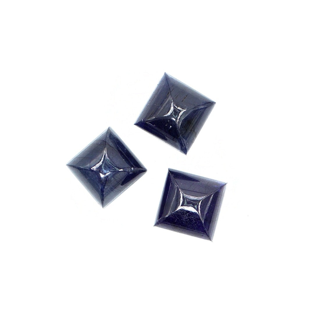 Natural Bangkok Blue Sapphire Calibrated Cabochon Squares | 11mm & 12mm