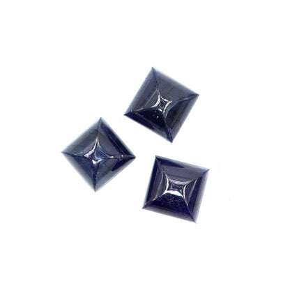 Natural Bangkok Blue Sapphire Calibrated Cabochon Squares | 11mm & 12mm