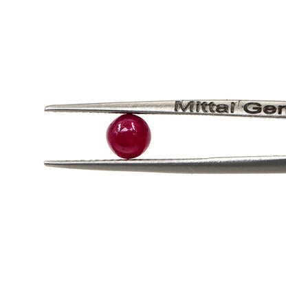 Natural Bangkok Ruby Calibrated Cabochon Rounds | 5mm & 6mm