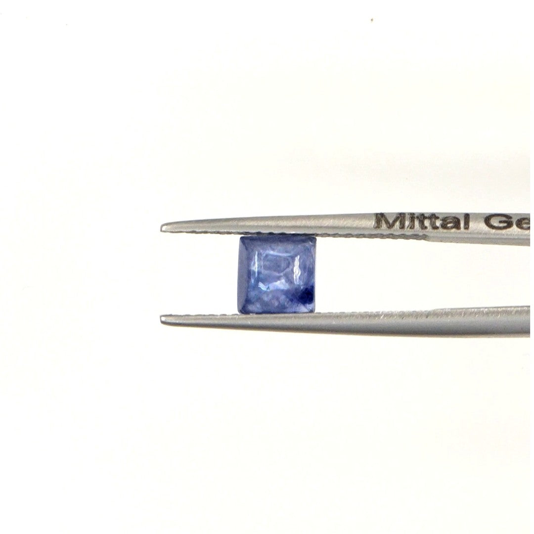 Natural Bangkok Blue Sapphire Calibrated Cabochon Squares | 7mm & 6mm