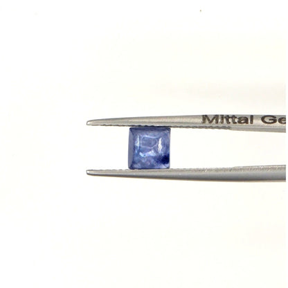 Natural Bangkok Blue Sapphire Calibrated Cabochon Squares | 7mm & 6mm