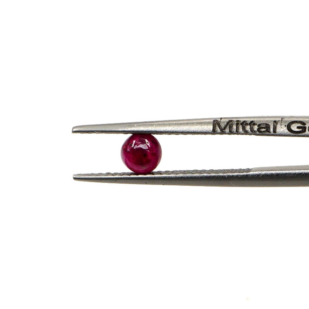 Natural Bangkok Ruby Calibrated Cabochon Rounds | 4mm & 4.5mm